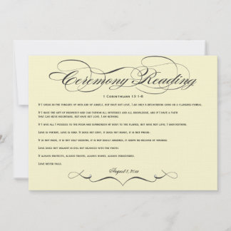 Lectura de Ceremonia de Boda en Letra Script Elega