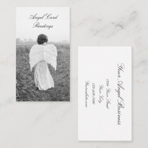 Lectura Elegante De Tarjeta De Ángel Blanco Y Negr