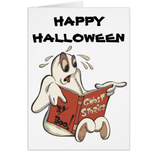 Lectura fantasma, tarjeta de saludo de Halloween