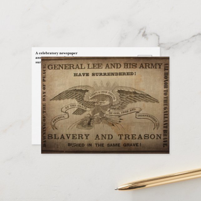 ¡Lee Surrenders! Postal (Anverso/Reverso In Situ)