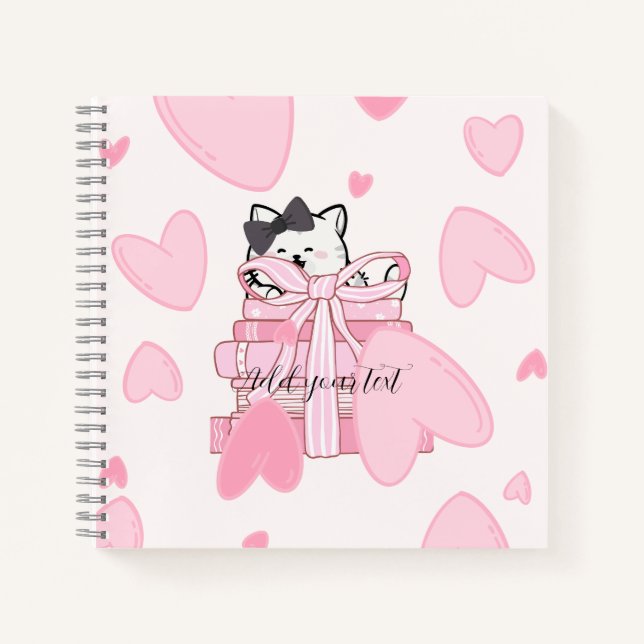 Leer • Amar • Escribir – Cuaderno de Gato y Libro (Anverso)