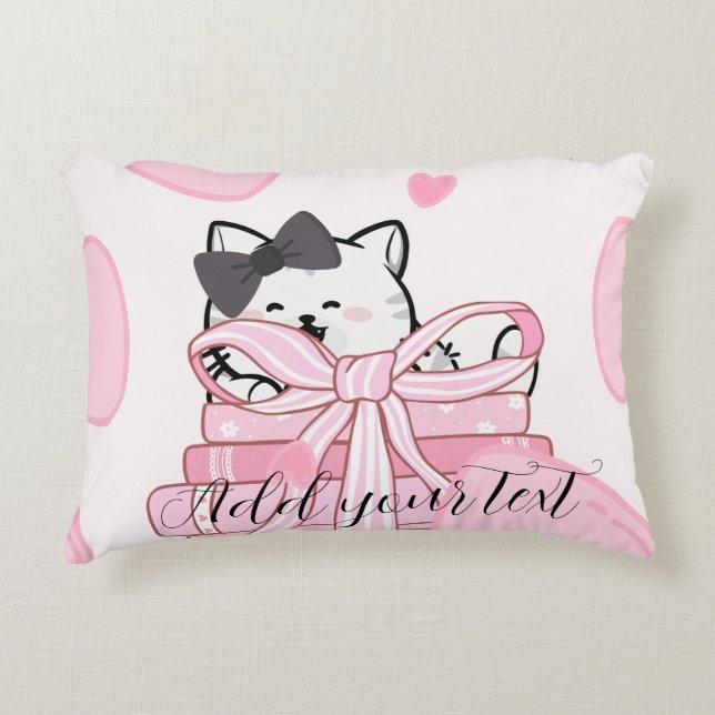 Leer • Amar • Relajarse – Almohada de Gato y Libro (Anverso)