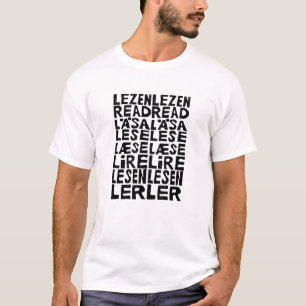 Leer en 8 idiomas Lino Imprimir camiseta