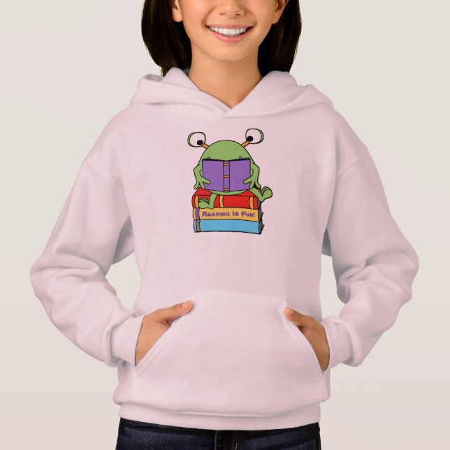 Leer es divertido libro lindo amar a Alien Hoodie (Anverso)