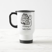 Leer es libro de autocuidado para tazas de viaje