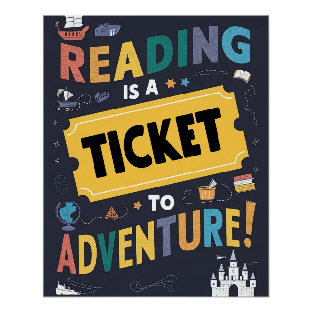 Leer es un Poster de entradas para aventuras (Anverso)