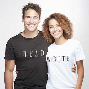 Leer escritura Minimalista e inteligente camiseta