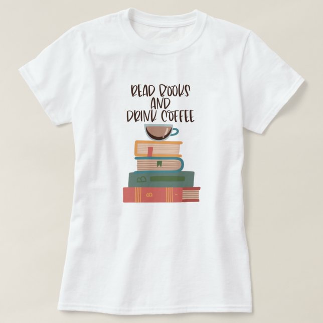 Leer libros Beber café camiseta (Diseño del anverso)