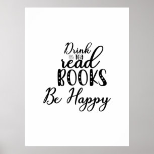 Leer libros de lectura de té y bebida de arte sea 