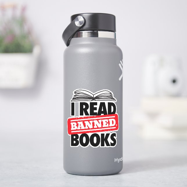 Leer libros prohibidos Pegatinas de vinílico (hidrofrasco)
