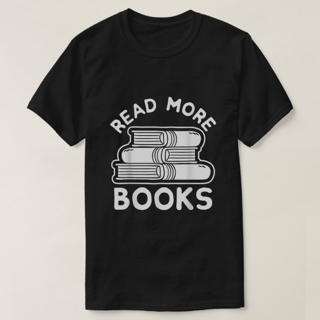 Leer más libros: camiseta, libro Tee, camiseta lit (Diseño del anverso)
