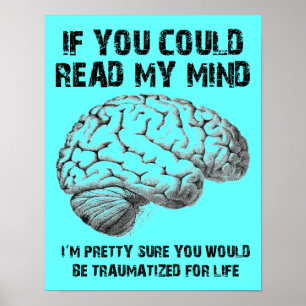 Leer mi mente divertido cartel señal