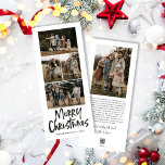 Leer moderno cinco fotos delgadas Feliz Navidad<br><div class="desc">La tarjeta navideña Merry de cinco fotos delgadas con letras modernas presenta cuatro fotos en la parte delantera y otra en la parte trasera con espacio para tu mensaje más largo.</div>
