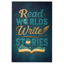 Leer mundos escribir historias - Metalizado arte m