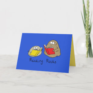Leer Rocas Graciosas Leer Libros Tarjeta De Saludo