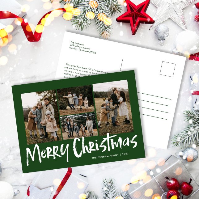 Leer verde moderno cinco fotos Feliz Navidad (Subido por el creador)