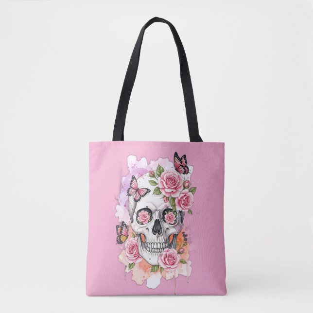 Legado de luz rosa - Calavera gótica y bolsa de té (Anverso)