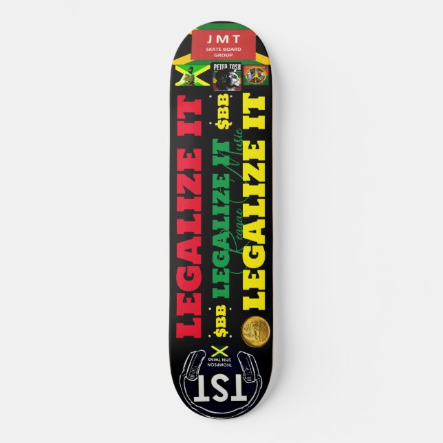 LEGALIZAR JMT JAMAICA 8 Placa de skateboard de 1/4 (Anverso)