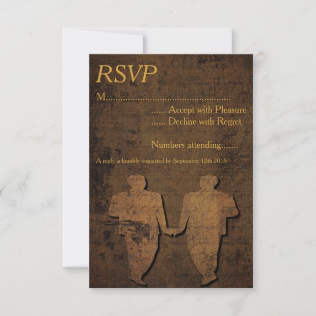 Legendario amor Boda gay RSVP (Anverso)