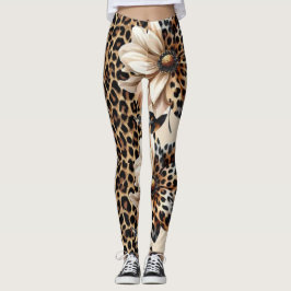 Leggin con estampado de leopardo elegante y detall