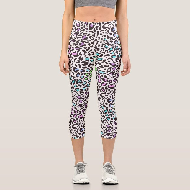 Legging capri de estampado de leopardo pastel (Anverso)