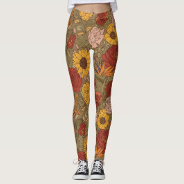 Legging con estampado floral cálido