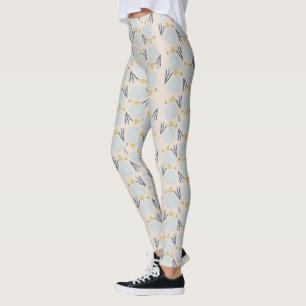 Legging con patrón botánico de playa de dólar de a