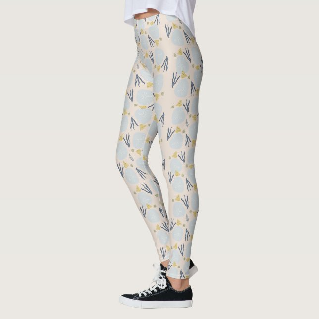 Legging con patrón botánico de playa de dólar de a (Izquierda)