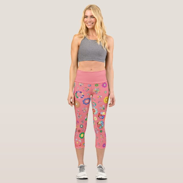 Legging court multi fleurs (Anverso)