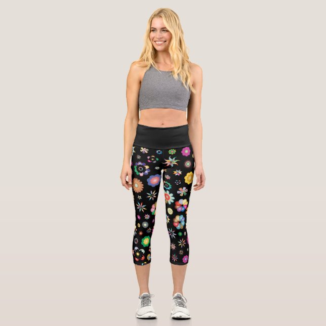 Legging court multi fleurs (Anverso)