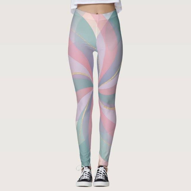 Legging de Colores Pastel Abstracto (Anverso)