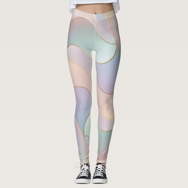Legging de colores pastel abstractos (Anverso)
