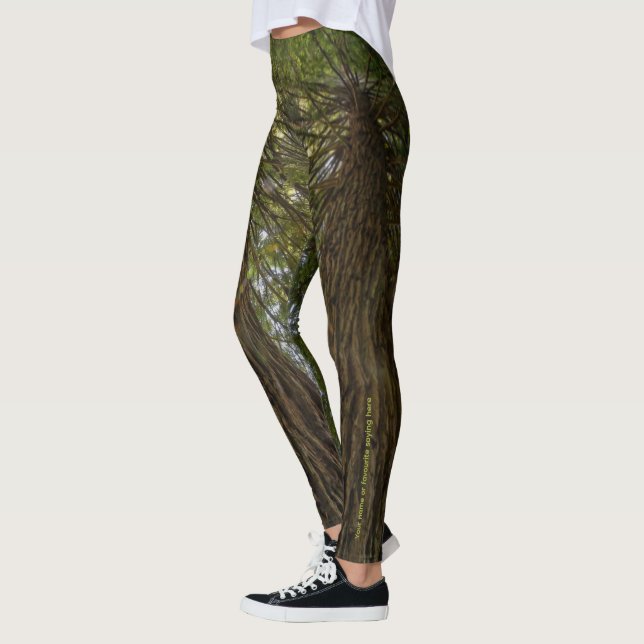 Legging de Foto de Bosque Pacífico con Luz Dorada (Izquierda)