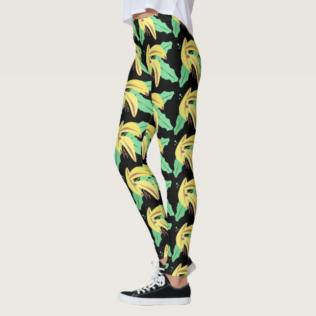 Legging de Patrón Amarillo de Racimo de Plátanos (Izquierda)