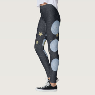Legging de Patrón de Yoga Azul de Constelación de 