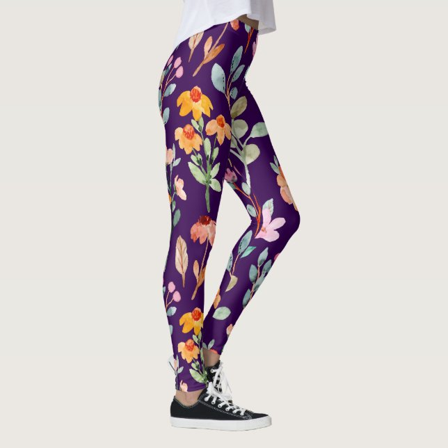 legging de peonía floral acuarela pastel (Derecha)