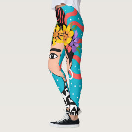 Legging de vista lateral de Frida Kahlo - Yoga de