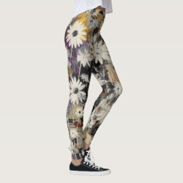 Legging Destroyed Floral Collage