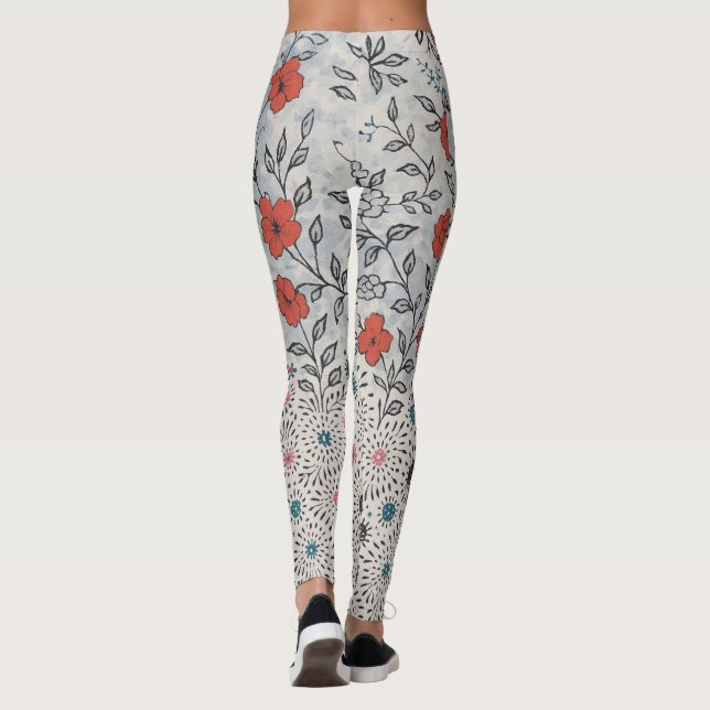 Legging  florais artístico  (Reverso)