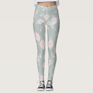 Legging Gris Verdoso Claro Floreado