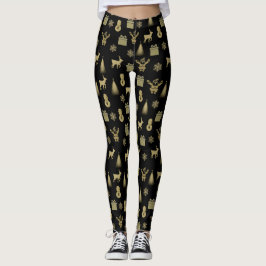 Legging navidades - Patrones dorados