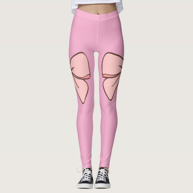 Legging rose pastel noeud papillons  (Anverso)