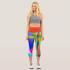 Legging Taille Haute Abstrait Multicolore