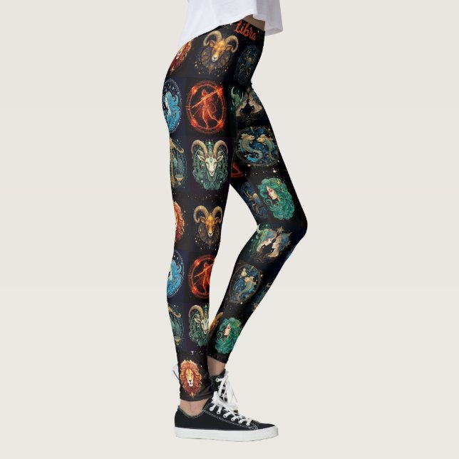 Leggings 12 Rótulos del Personalizado Zodiaco de alta calid (Derecha)