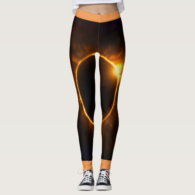 Leggings 2017 polainas totales del eclipse solar (Anverso)