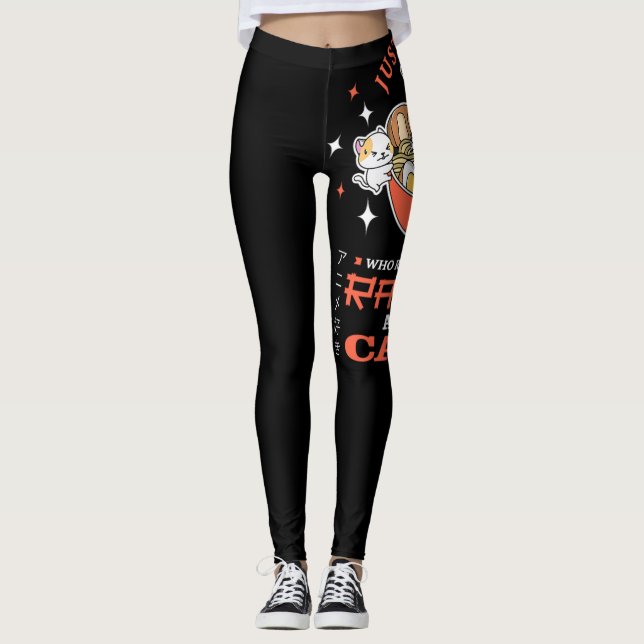Leggings 23. Sólo un Chica que ama realmente Ramen y Gatos (Anverso)
