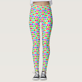 Leggings 2 Capas - Cuadrados Multicolor XDIY Fondo Blanco