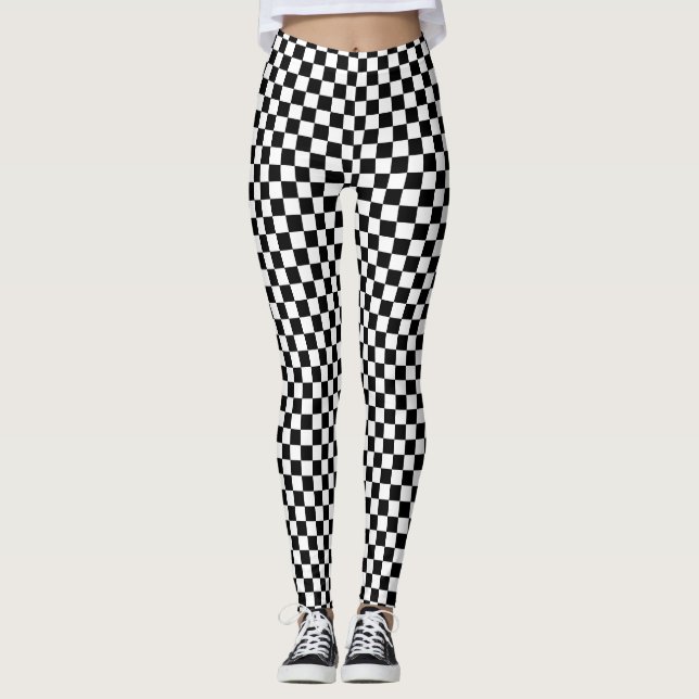 Leggings 2 Capas - Fondo Negro Blanco de Verificación de br (Anverso)