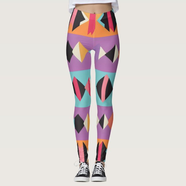 Leggings 3 b franjas y triángulos coloridos (Anverso)