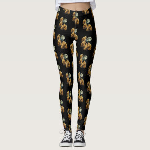 Leggings 3 perros Golden Doodle aullando a la luna Perros l